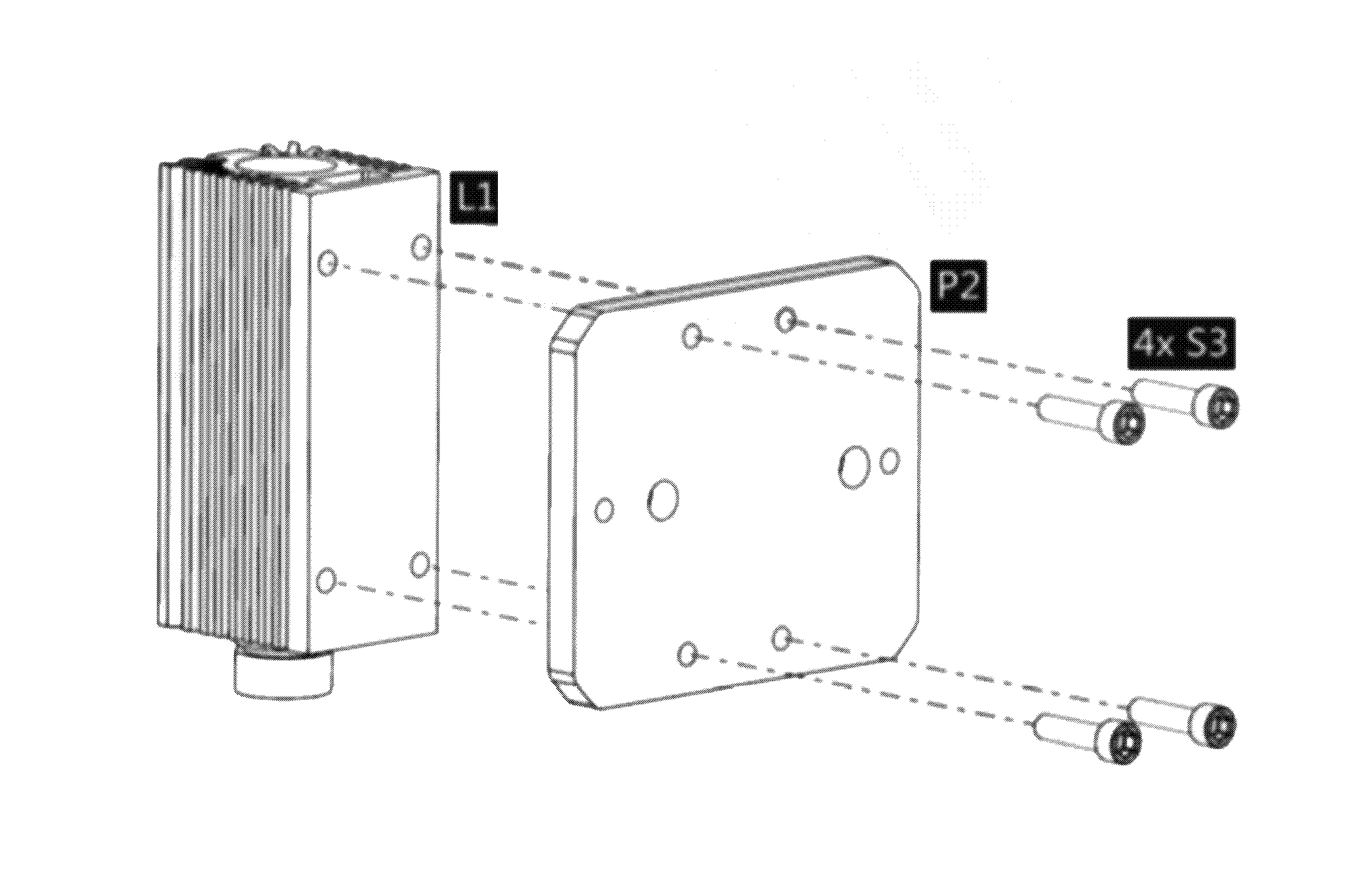 Laser module and heat sink bolted to mount plate P2