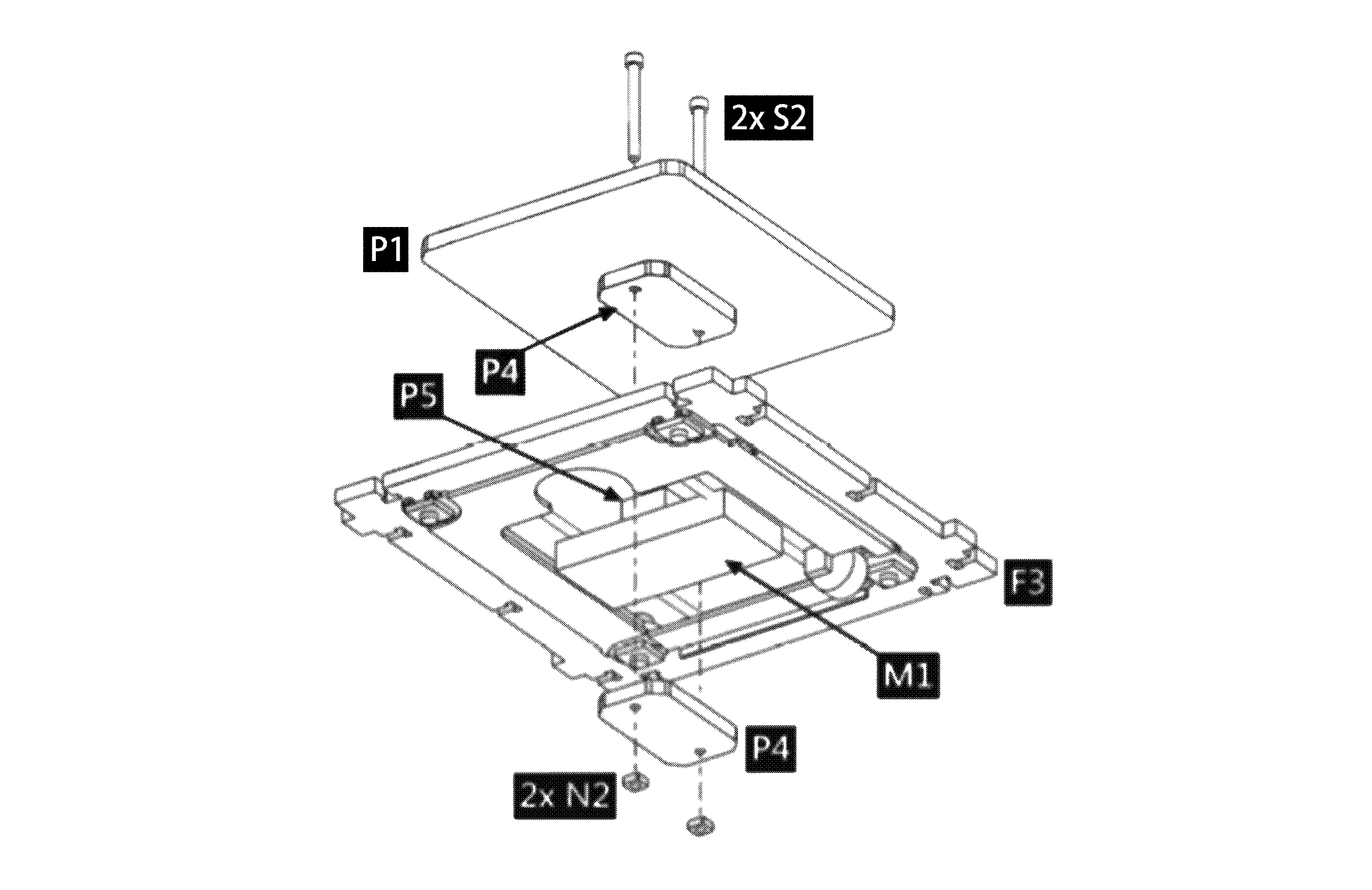 Growth platform P1 mounted on Y carriage with P4 plates parallel