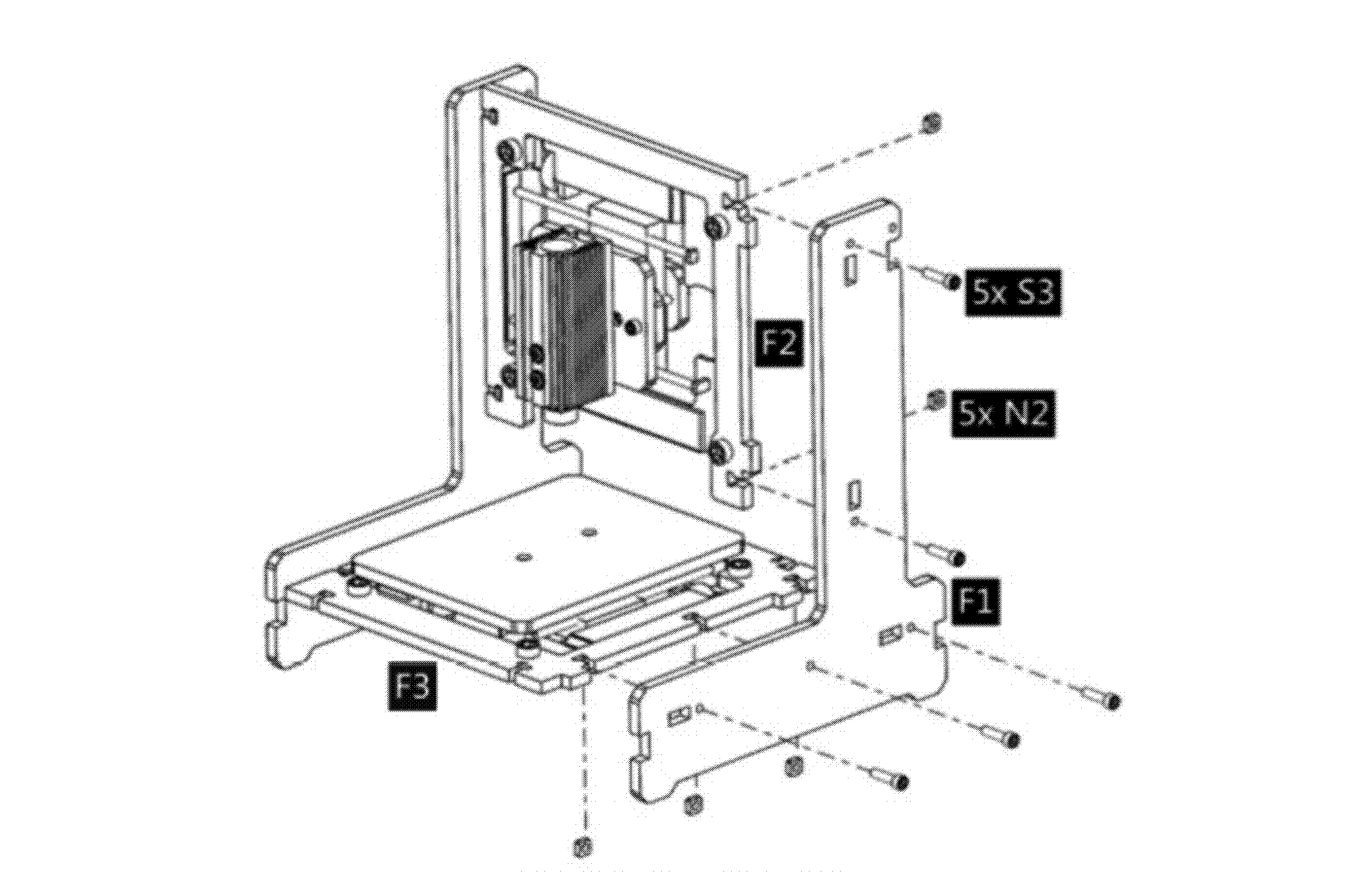 Both side panels F1 attached, frame standing