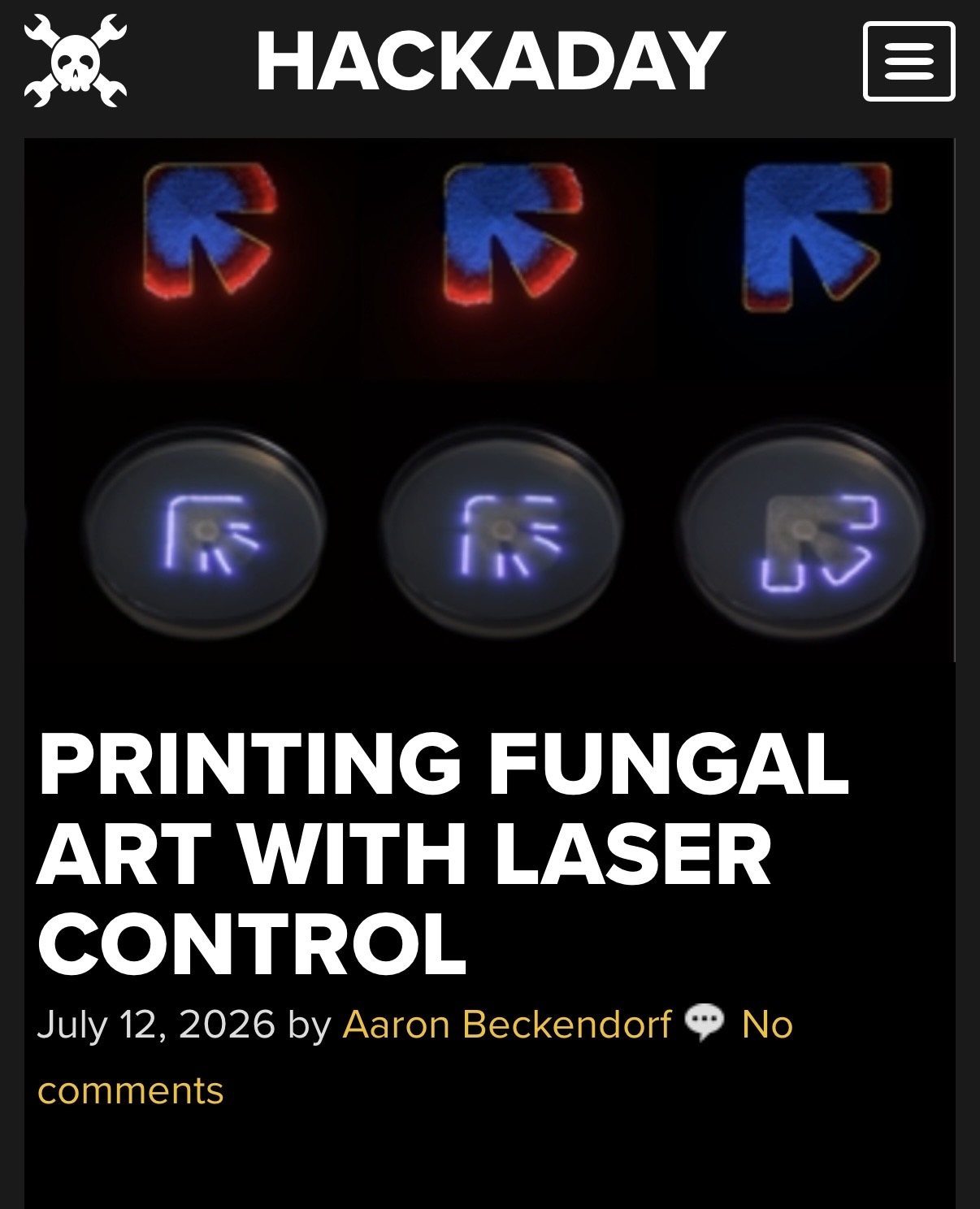 Hackaday — Printing Fungal Art With Laser Control